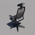 Comfortable Gray Ergonomic Leisure Chair With Adjustable Headrest Armrests And Wheel Base