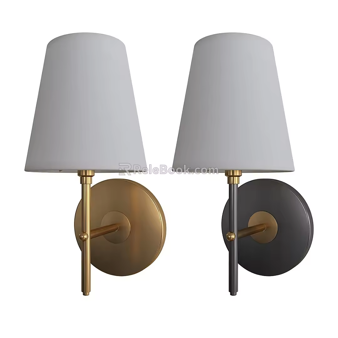 Curved medieval wall lamp 3d model