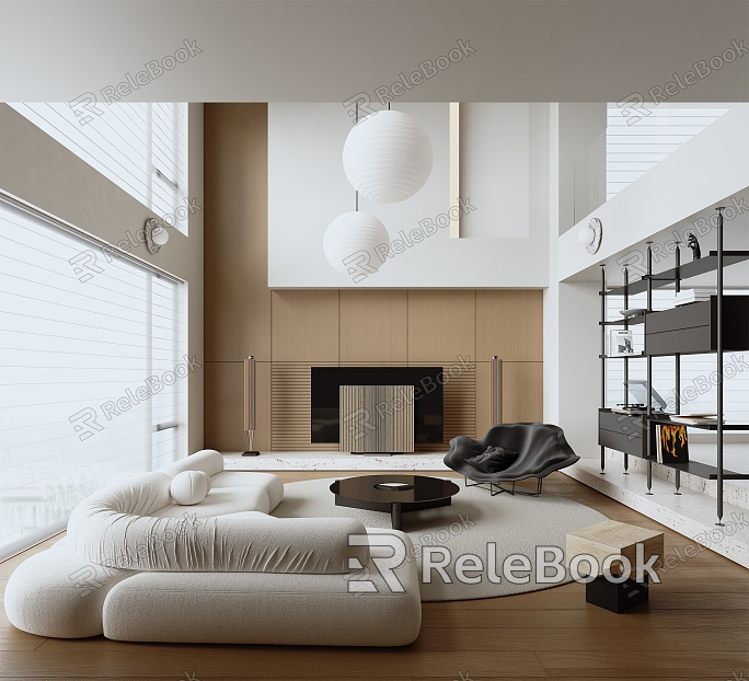 Modern Minimalist Villa Living Room model