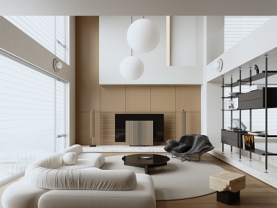 Modern Minimalist Villa Living Room model