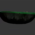 Elegant Green Woven Oval Basket With Decorative Wooden Strip And Pattern
