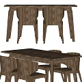 Modern Wooden Dining Table Set With Sturdy Chairs And Smooth Tabletop