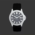 Modern Wristwatch With Black Strap And Silver Dial For Daily Use
