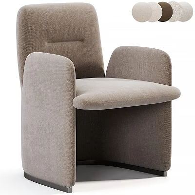 Modern Beige Upholstered Lounge Chair With Comfortable Seat Soft Armrests And Sleek Design 3d model