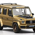 Golden Off Road SUV With Black Roof Rack Bronze Wheels And Rugged Body Design