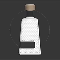 Elegant Metallic Bottle With Wooden Cap Diamond Pattern Label And Reflection On Black Background