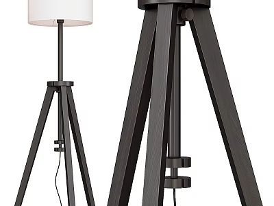 Modern Black Tripod Floor Lamp With White Shade For Interior Lighting 3d model
