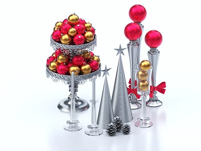 Christmas wreaths Christmas decorations Christmas decorations Christmas decorations Christmas decorations Christmas decorations Christmas trees 3d model