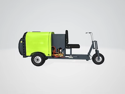 Three Wheeled Electric Vehicle With Bright Green Tank And Seat 3d model