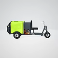 Three Wheeled Electric Vehicle With Bright Green Tank And Seat