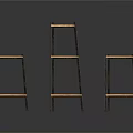 Modern Corner Shelves With Wooden Layers And Black Metal Frames For Home Storage Use