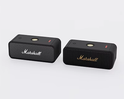 Marshall Black Portable Speakers With Stylish Design And High Quality Sound 3d model