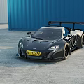 Orange Sports Car With Rear Wing And Aerodynamic Front Design On Track Surface