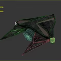 Futuristic Cosmic Spacecraft With Geometric Wings And Advanced Thruster Structure 3d model