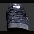 Navy Blue Casual Sneakers With 803 Tongue Label N Logo And White Sole