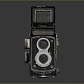 Vintage Rolleiflex Twin Lens Reflex Camera With Classic Black Body And Metal Parts