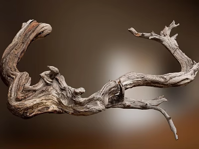 Unique Stone And Wood Decorative Sculpture With Organic Twisted Shape 3d model