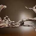Unique Stone And Wood Decorative Sculpture With Organic Twisted Shape