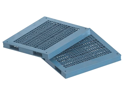 Blue Plastic Pallets With Grid Design For Stackable Industrial Use 3d model