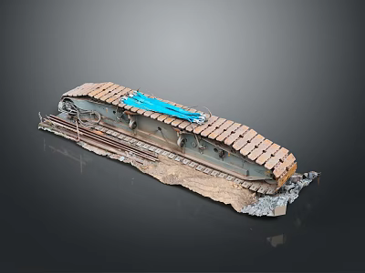 Heavy Duty Hardware Tools Featuring Metal Chain Track And Components 3d model