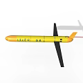 Yellow Unmanned Marine Surveillance Drone With Black Wings For Coastal Monitoring Operations
