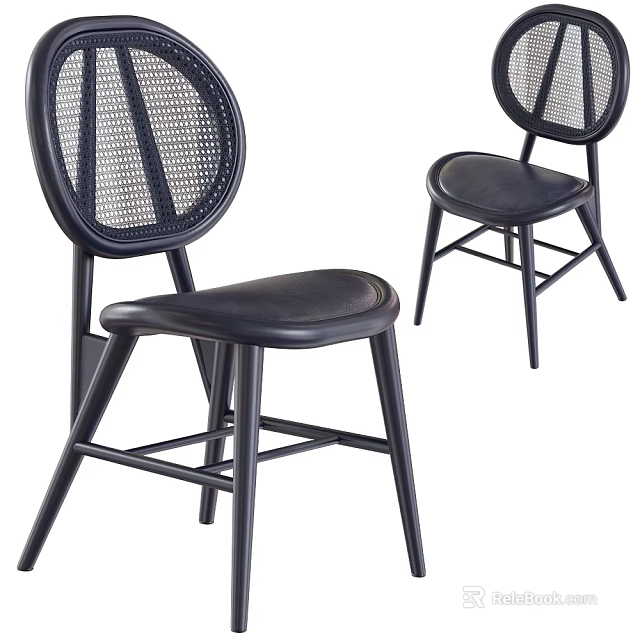 Modern Bar Stools With Metal Frame Leather Seat And Mesh Backrest Design 3d model