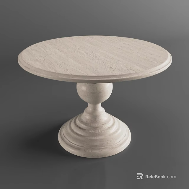 Round White Marble Coffee Table With Elegant Pedestal Base Design 3d model