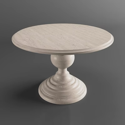 Round White Marble Coffee Table With Elegant Pedestal Base Design 3d model