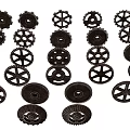 Various Detailed Metal Mechanical Gears Showing Different Design Structures And Shapes