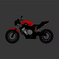 Sleek Red and Black Motorcycle With Modern Design Black Seat Wheels and Engine Details