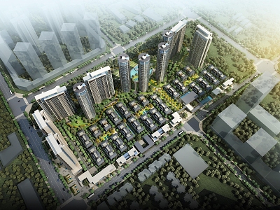 Modern Residential Area Longshi Chengdu Dayuan Residential Area Project 3d model