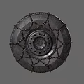 Heavy Duty Vehicle Tire with Metal Snow Chains and Reinforced Wheel Rim Structure