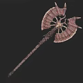 Ornate Axe Weapon Featuring Metallic Spiked Head And Intricate Textured Handle