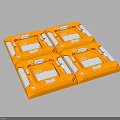 Orange Industrial Equipment Trays With Square Compartments And White Components