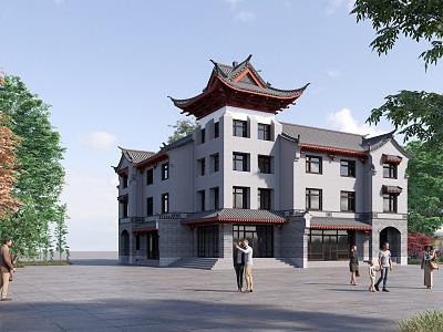 Chinese Architecture Antique Architecture Inn Hospital Homestay Hotel Catering 3d model