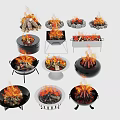 Stylish Outdoor Fire Pits With Various Designs And Burning Flames