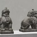 Traditional Chinese Stone Lion Sculptures With Intricate Carving Details And Classical Design