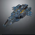 Futuristic Blue Watercraft With Advanced Mechanical Structure And Detailed Design