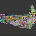 Detailed Intricate Vessel Interior Cross - Section With Multi - Level Layout Pipes And Rooms