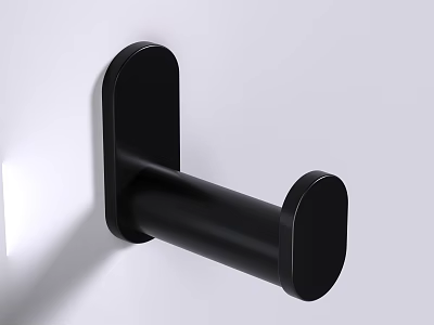 Modern Black Water Faucet Mounted on Clean White Wall Surface 3d model
