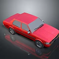 Red Classic Sedan 3D Render With Shiny Surface And Reflective Finish 3d model