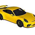 Orange Sports Car With Black Wheels Rear Spoiler And Sleek Design