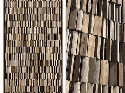 Natural Wooden Plank Wall Design With Textured Pattern And Modern Style 3d model