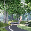 Modern Park Nature Wetland Park 3d model