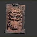 Traditional Bronze Lion Statue With Carved Patterns And Decorative Base Details