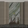 Modern Foyer Hallway Interior Design With Marble Wall Console Table And Vase