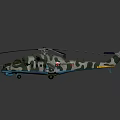 Camouflage Painted Military Helicopter With Rotors Weaponry And Design Details