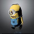Cute One Eyed Minion Character With Blue Overalls And Smiling Face