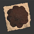 Rich Chocolate Cupcake With Swirled Frosting Dusted On Parchment Paper Background