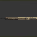 Modern Tactical Assault Rifle With Tan Metallic Finish And Rail System For Military Use